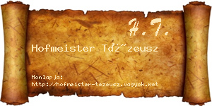 Hofmeister Tézeusz névjegykártya